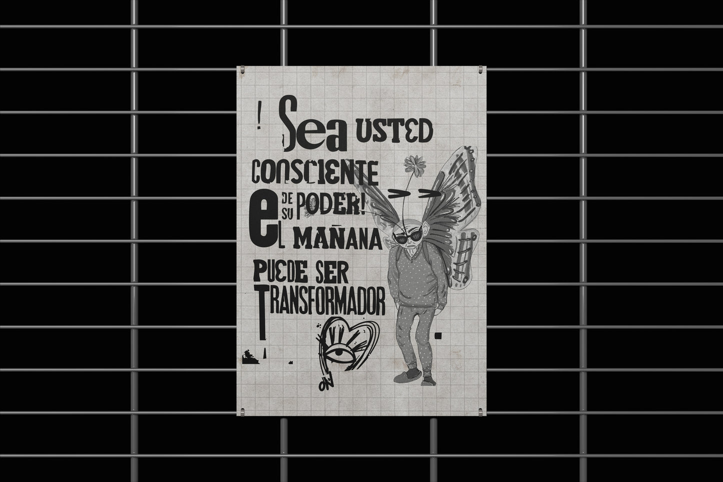 Print Urban Kitsch Advertisement Butterfly Man 15x22.5cm