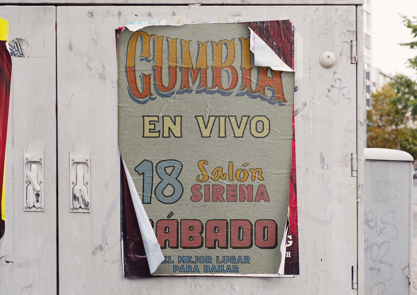 Print Urban Kitsch Advertisement Cumbia En Vivo 60x90cm