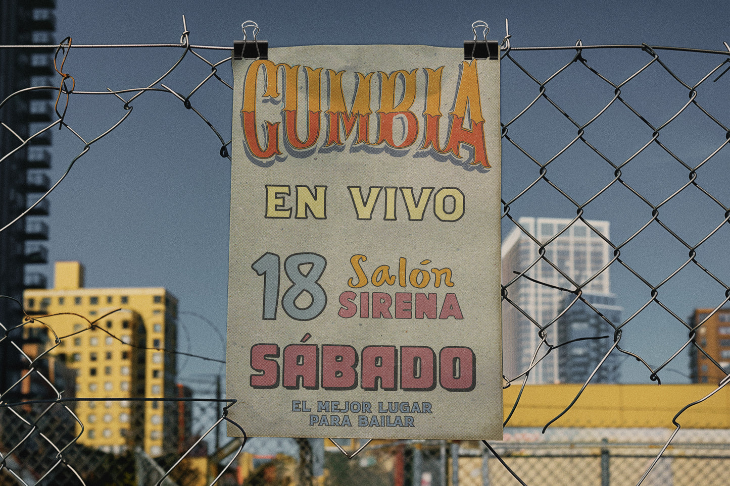 Print Urban Kitsch Advertisement Cumbia En Vivo 60x90cm