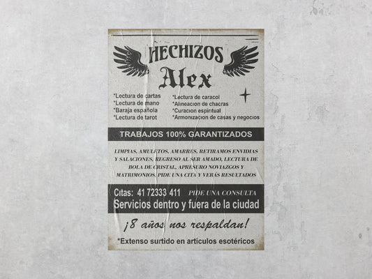 Print Urban Kitsch Advertisement Hechizos Alex 15x22.5cm