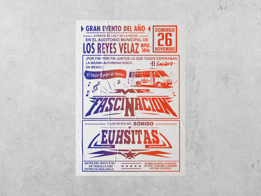 Print Urban Kitsch Advertisement Sonidero Los Reyes Velaz 15x22.5cm