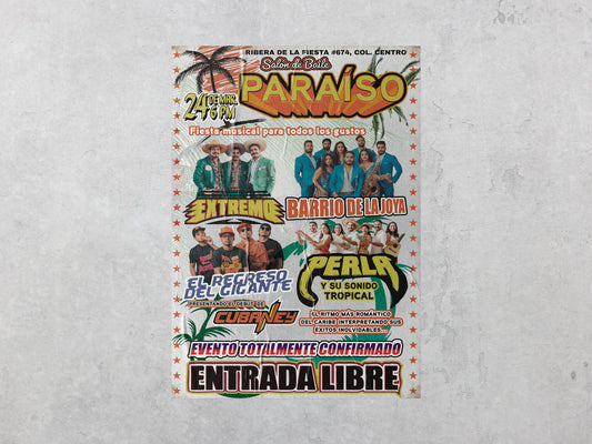 Print Urban Kitsch Advertisement Sonidero Paraíso 15x22.5cm