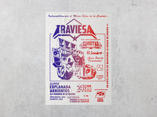 Print Urban Kitsch Advertisement Sonidero Traviesa 15x22.5cm