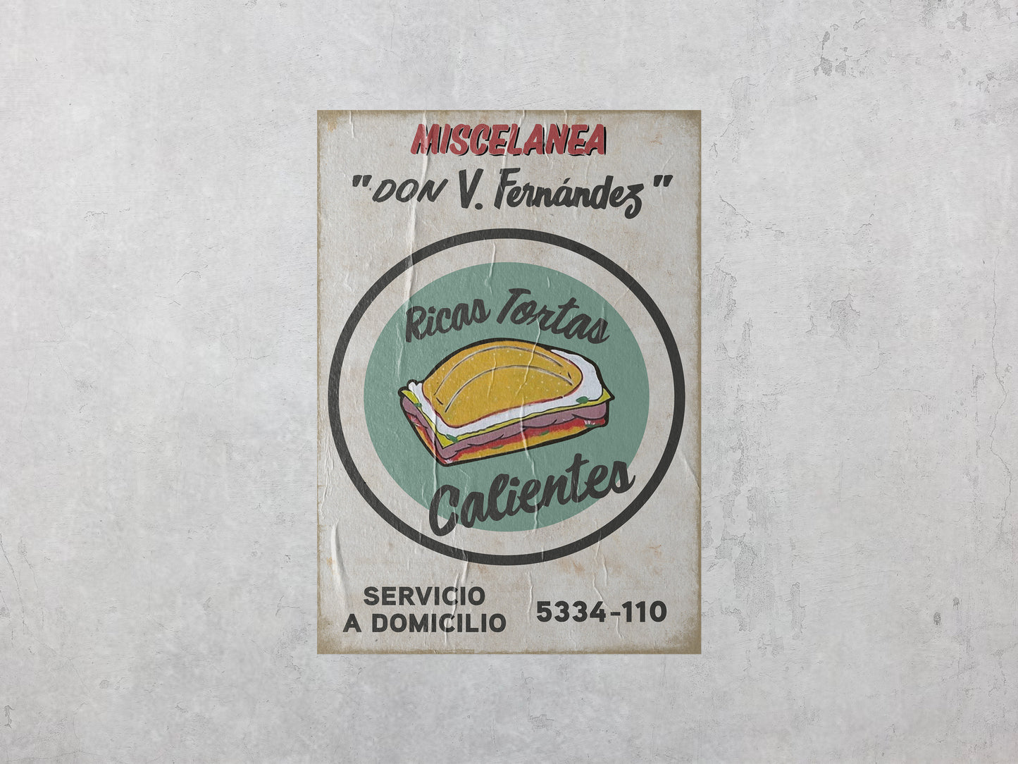 Print Urban Kitsch Advertisement Tortas 60x90cm