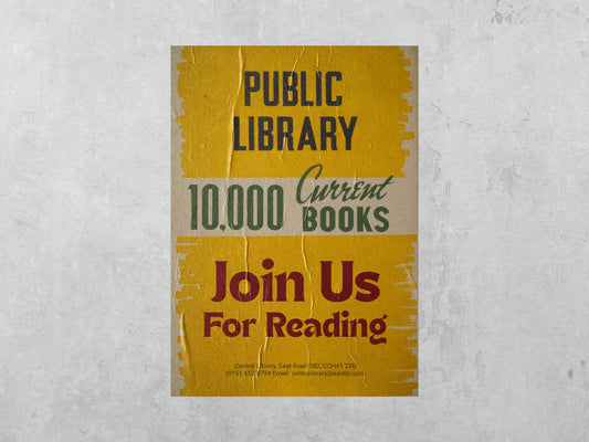 Print Urban Library Retro 60x90cm