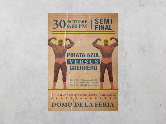 Print Lucha Libre Semi Final Vintage Advertisement 60x90cm
