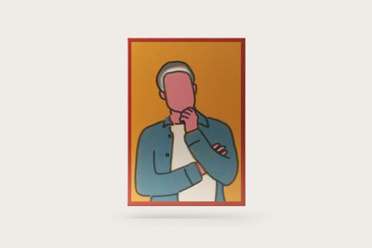Print Man Thinking Paint 78x118cm