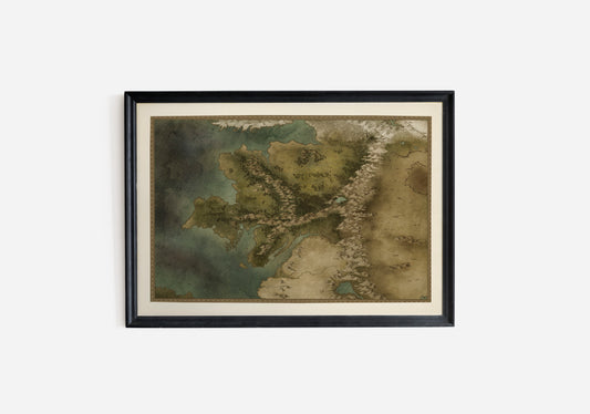 Print Map Antique Regional Vintage Illustration 35x25cm
