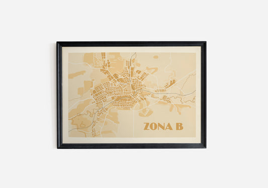 Print Map Tasmania Island Australia Illustration 48x35cm