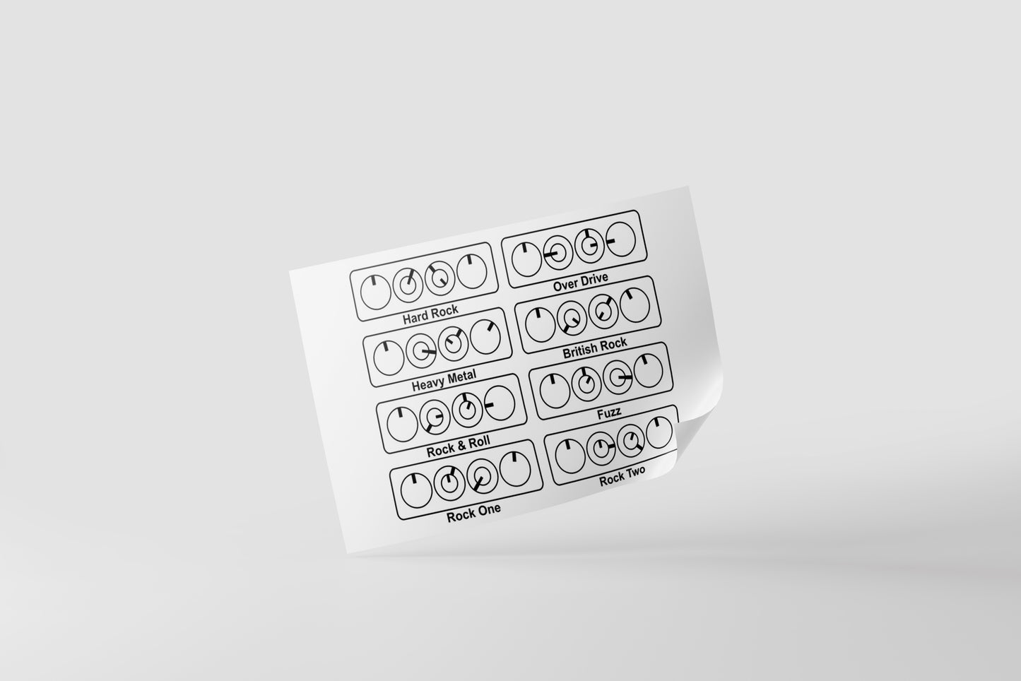 Print Music Amplifier Knob Settings Illustration 35.5x21.5cm