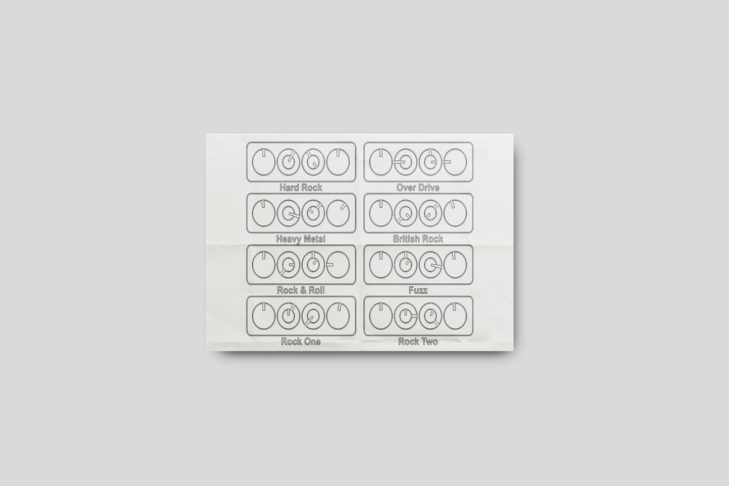 Print Music Amplifier Knob Settings Illustration 35.5x21.5cm