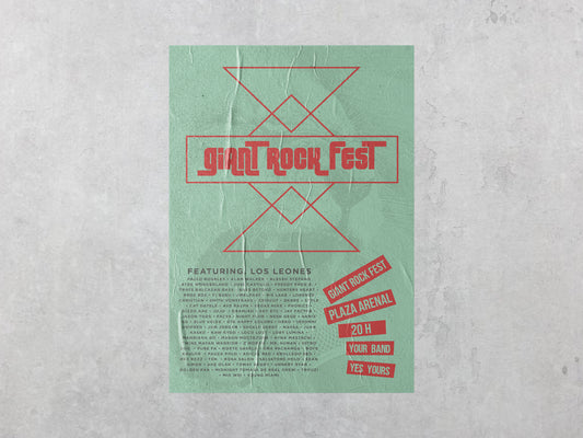 Print Urban Music Giant Rock Fest Green Advertisement 60x90cm