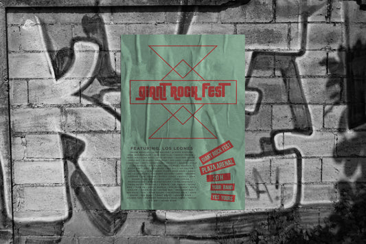 Print Urban Music Giant Rock Fest Green Advertisement 60x90cm