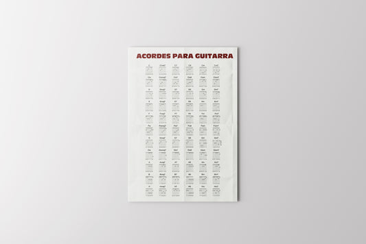 Print Music Guitar Chords Illustration 28x43cm