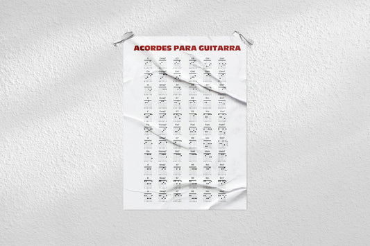 Print Music Guitar Chords Illustration 28x43cm
