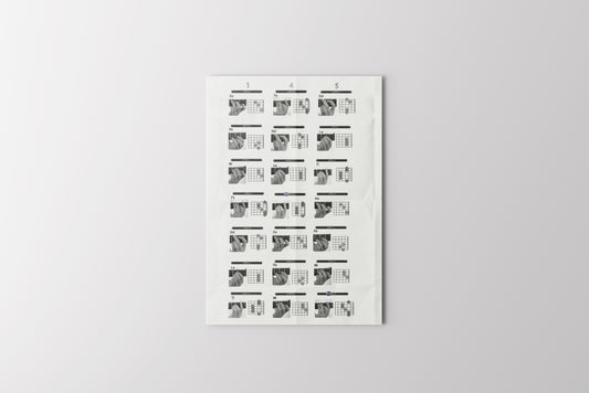 Print Music Guitar Chords Illustration 21.5x28cm