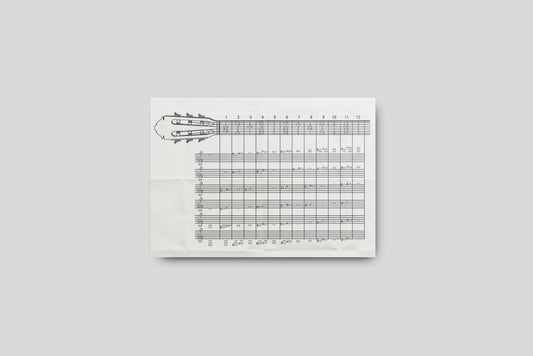 Print Music Guitar Chords Illustration 28x21.5cm
