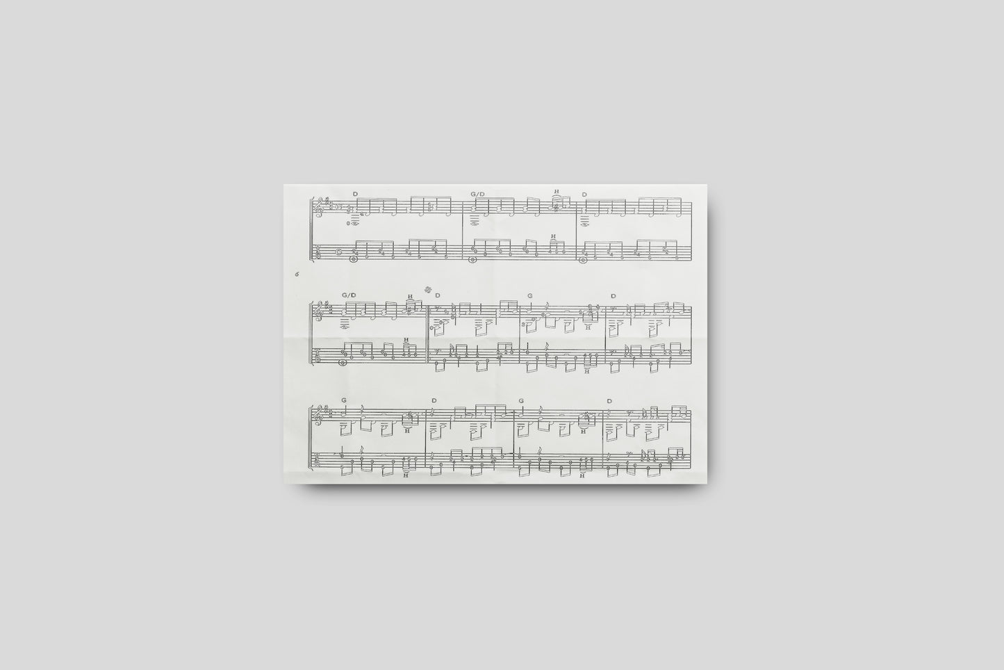 Print Music Musical Score Illustration 30x27cm