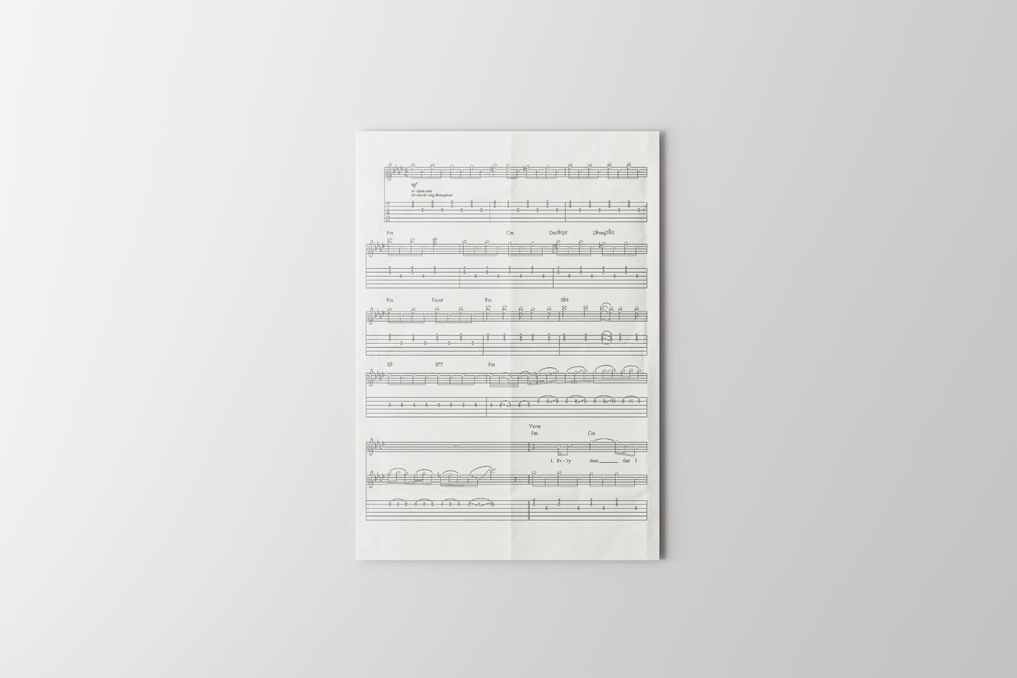 Print Music Musical Score V9 Illustration 21.5x28cm