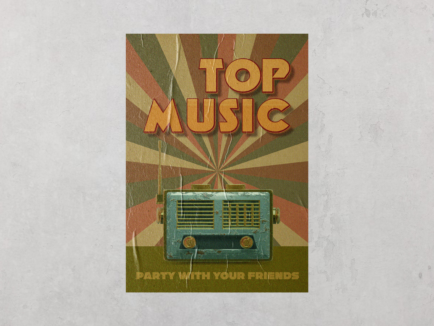 Print Music Retro 60x90cm