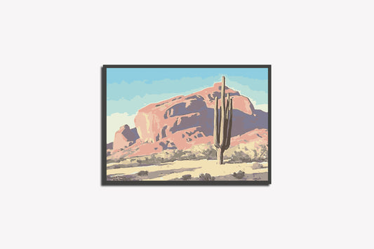 Print Nature Desert Landscape Paint 60x50cm