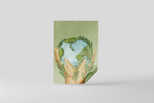 Print School Nature Environmental Hands Holding Planet 60x90cm