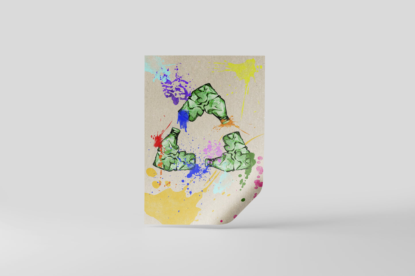 Print School Nature Environmental Recycle Bottles 60x90cm