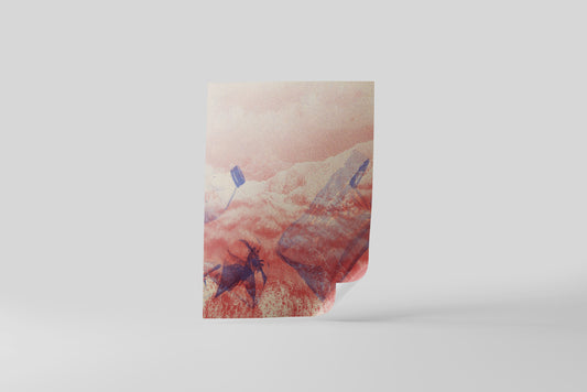 Print Abstract Environmental Recycle Red Illustration 105x158cm