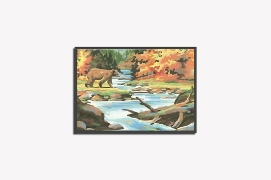 Print Nature Forest & Bear Paint 60x50cm