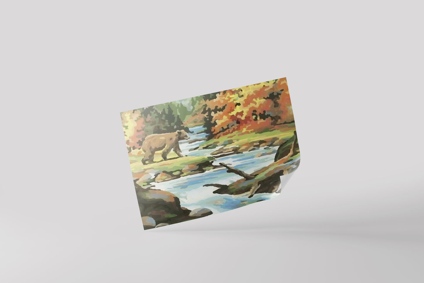 Print Nature Forest & Bear Paint 60x50cm