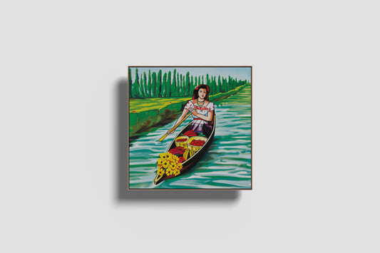 Print Nature Girl In A Chalupa Paint 57x57cm