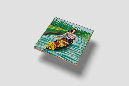 Print Nature Girl In A Chalupa Paint 57x57cm