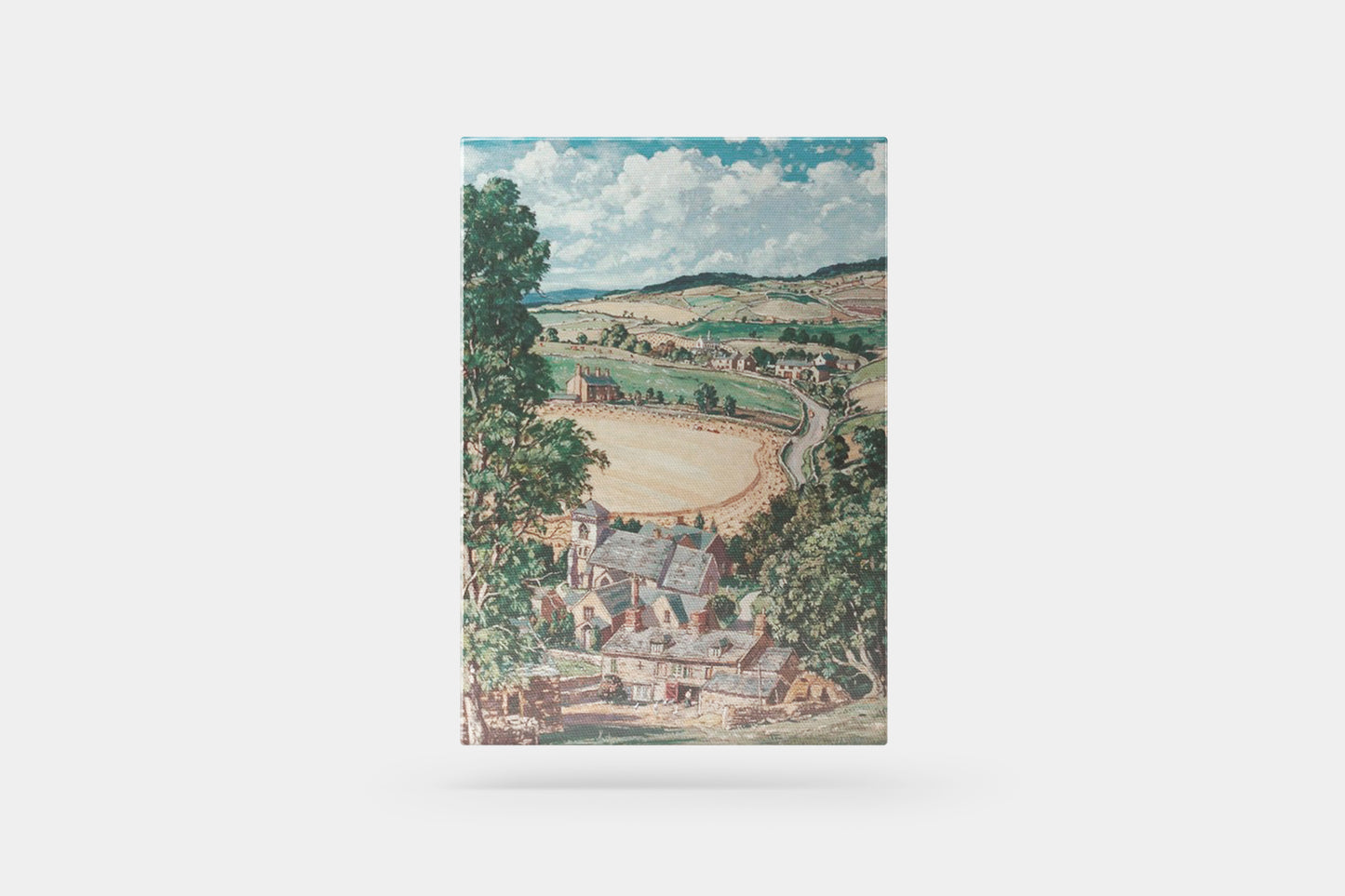 Print Nature Landscape Village Paint 50x70cm