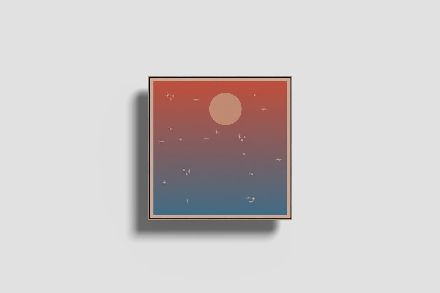 Print Nature Sunset & Stars Illustration 12.4x12.4cm