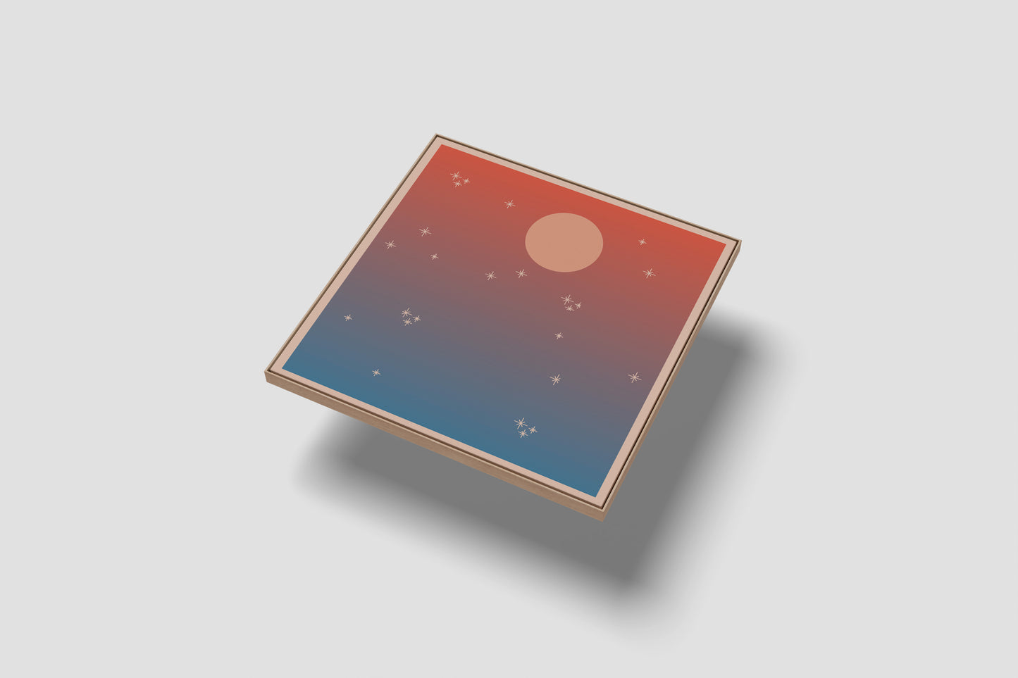 Print Nature Sunset & Stars Illustration 12.4x12.4cm