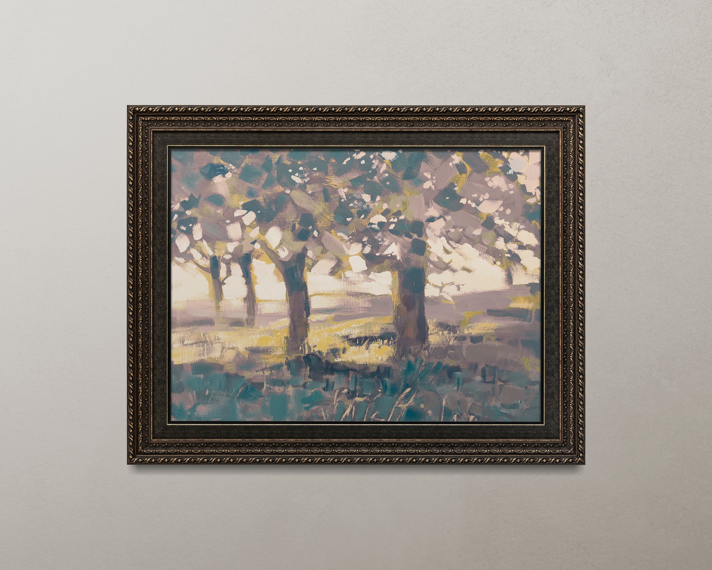 Print Nature Trees Sunrise Vintage Paint 25x20cm