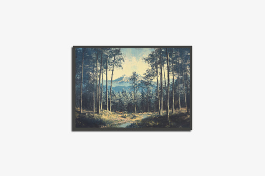 Print Nature Wooded Landscape Shell Painting Paint 50x40cm