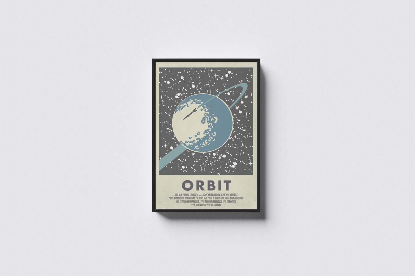 Print Cinematic Poster Orbit Blue Retro Advertisement  60x90cm