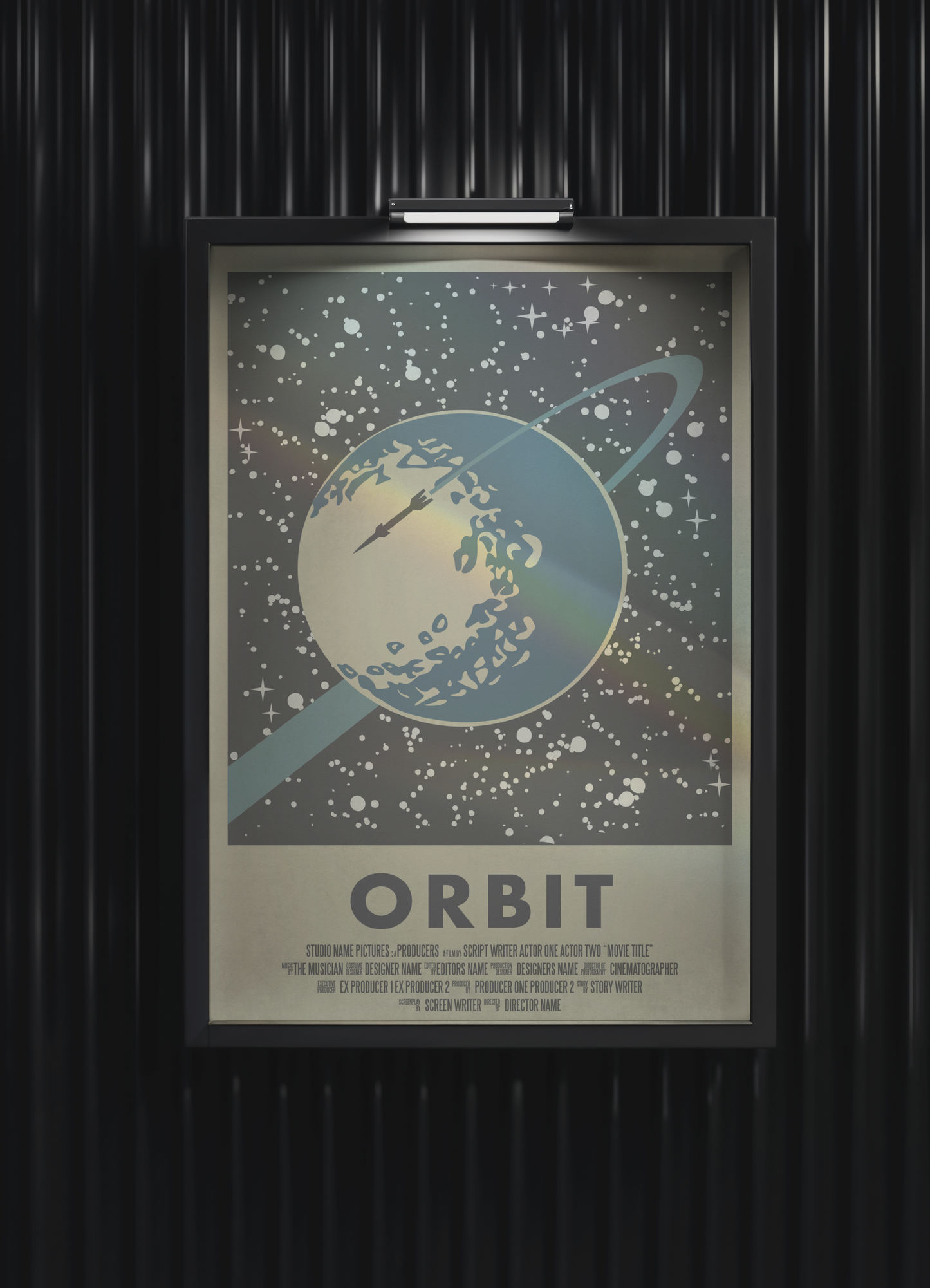 Print Cinematic Poster Orbit Blue Retro Advertisement  60x90cm