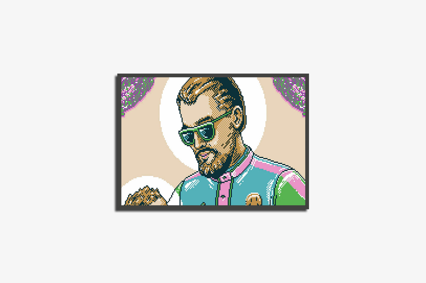 Print Pixel Guy Illustration 67x38cm