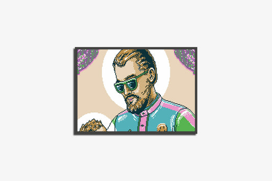 Print Pixel Guy Illustration 67x38cm