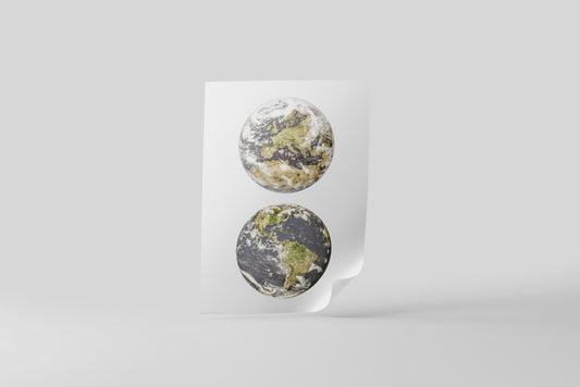 Print Planet Earth Illustration 50x70cm