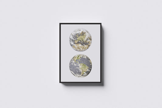 Print Planet Earth Illustration 50x70cm