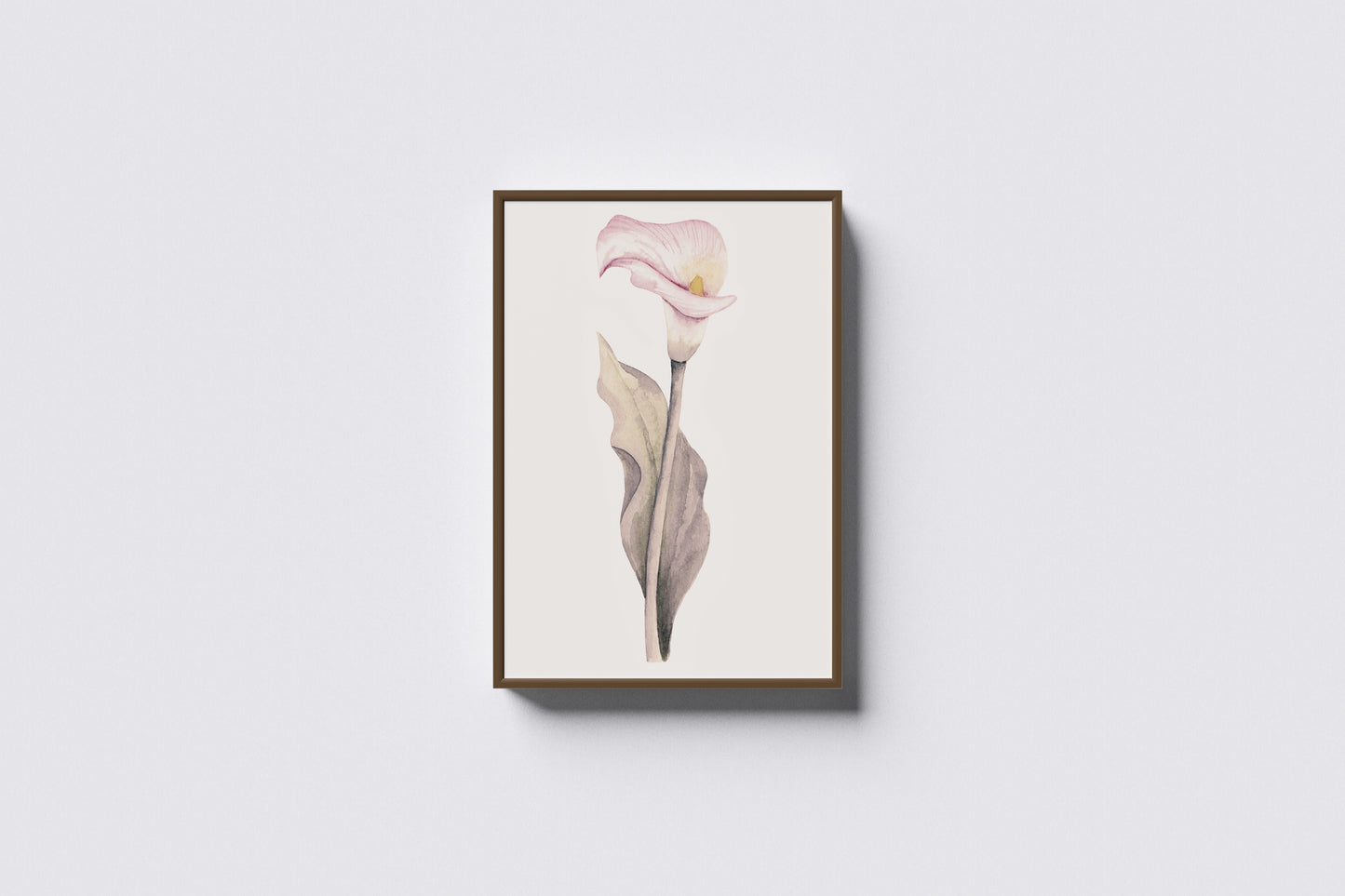 Print Nature Lily Flower Pink Vintage Paint 17.9x27cm