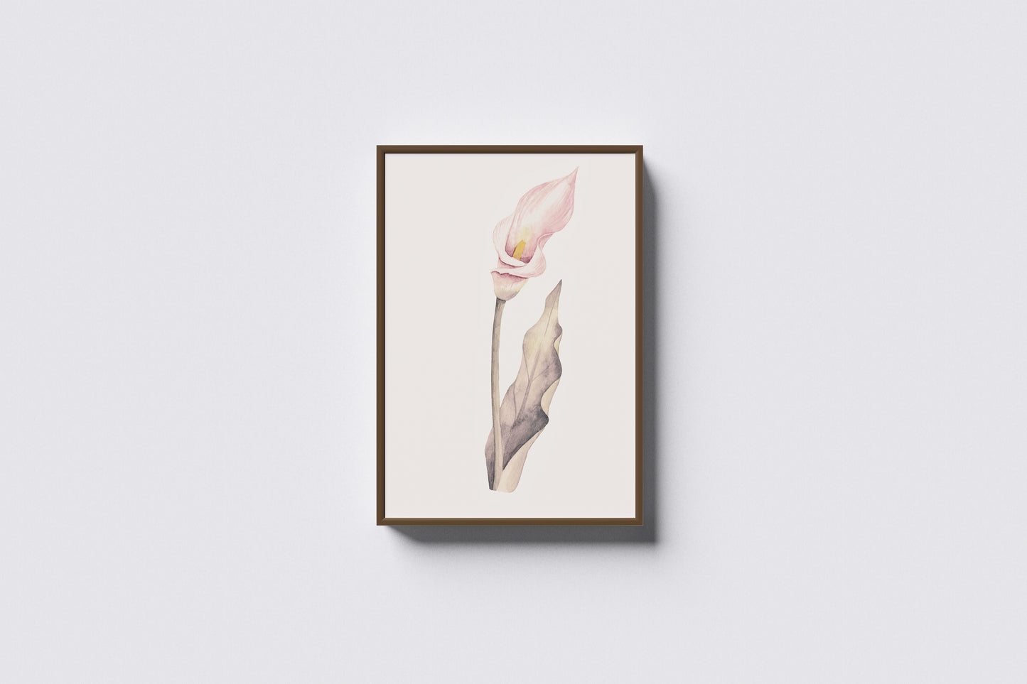 Print Nature Lily Flower Pink Vintage Paint 17.9x27cm