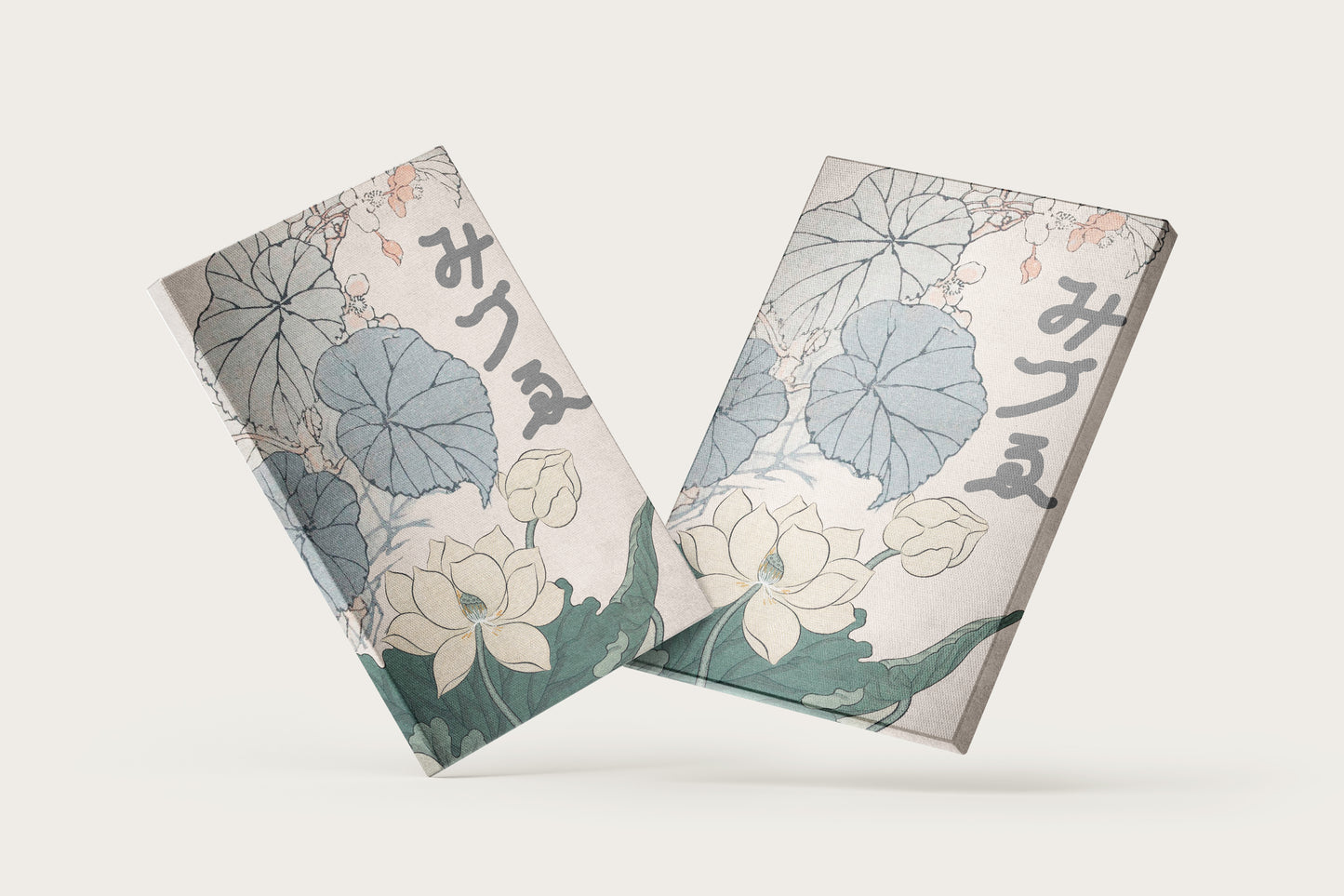 Print Japanese Plants Lotus Flower Vintage Paint 125x187cm