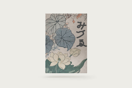 Print Japanese Plants Lotus Flower Vintage Paint 125x187cm
