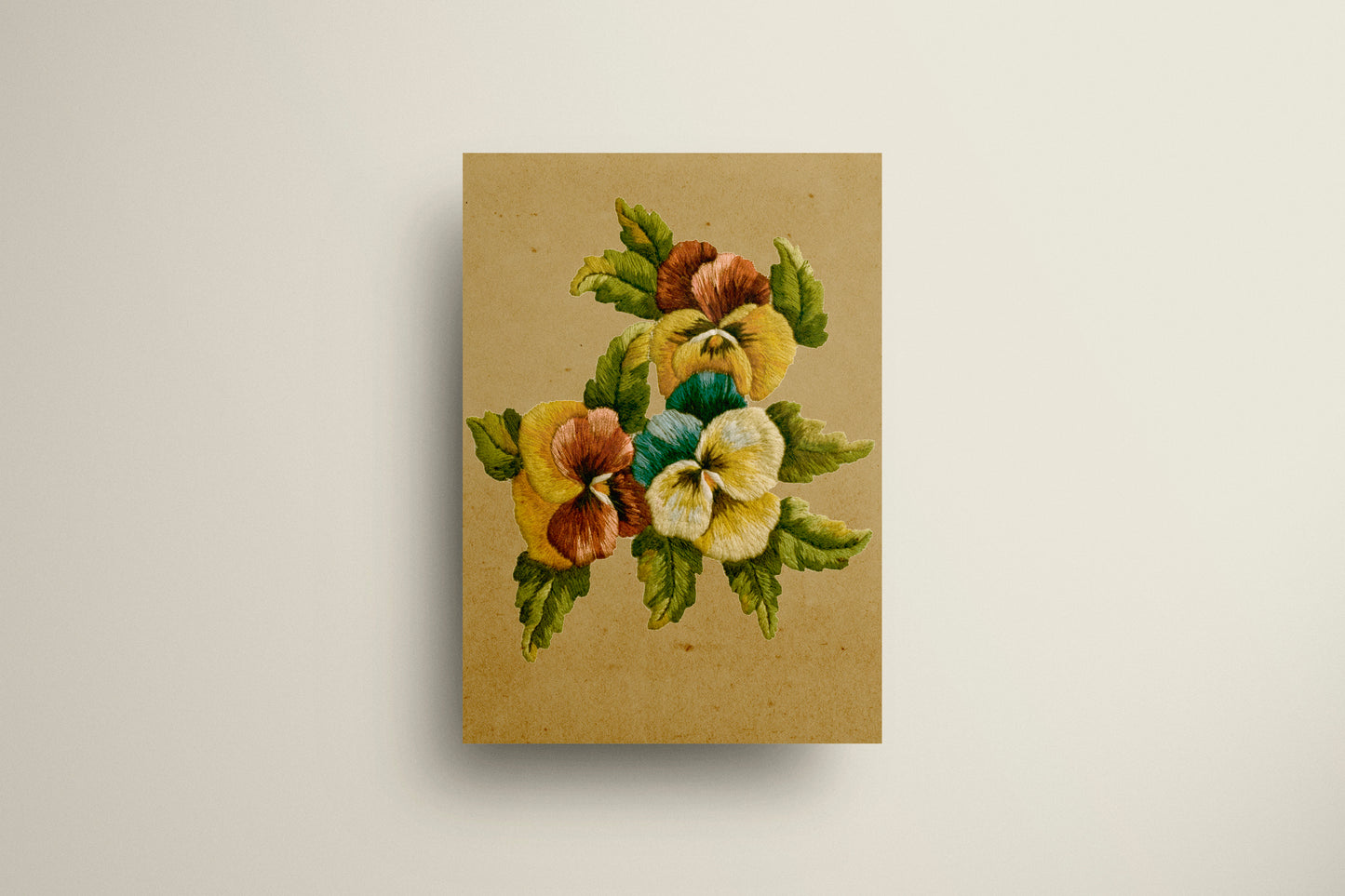Print Nature Flowers Velvet Pansies 45x60cm