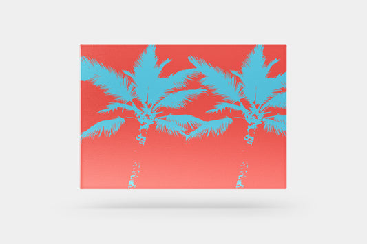 Print Nature Palm Negative Red Illustration 28x21.5cm