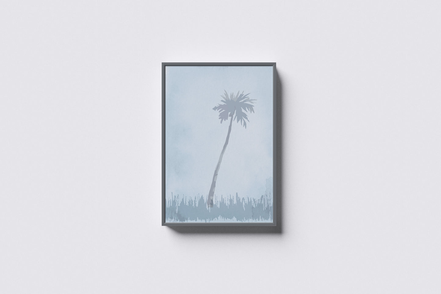 Print Nature Palm Tree Blue Back  Illustration 60x90cm